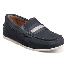 Детские слипоны Jasper Strap Jr. Moc Toe Slip On Little/Big Kid Florsheim, синий