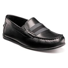 Детские слипоны Jasper Strap Jr. Moc Toe Slip On Little/Big Kid Florsheim, черный