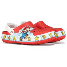 Детские сабо с подсветкой Super Mario Little/Big Kid Crocs, красный