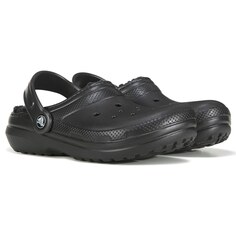 Детские классические сабо на подкладке с пухом Little Kid Crocs, черный