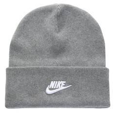 Вязаная шапка-бини Peak Futura с манжетами Nike, серый