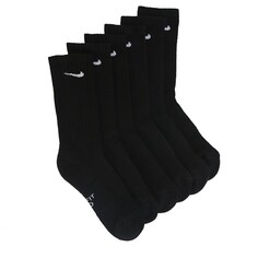 Комплект из 6 детских молодежных носков с мягкой подкладкой средней длины Nike, черный