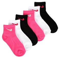 Набор из 6 детских молодежных носков до щиколотки размера X Nike, розовый