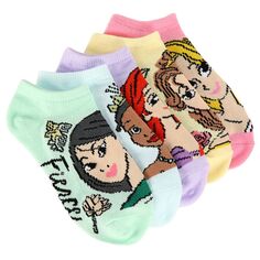 Комплект из 5 детских носков с принцессами Диснея без шоу Highpoint, мультиколор