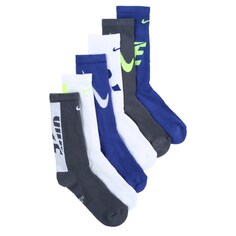 Набор из 6 детских носков среднего размера с мягкой подкладкой на каждый день Nike, цвет drb/wh/dg