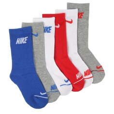 Набор из 6 детских молодежных носков с мягкой подкладкой размера X Nike, красный