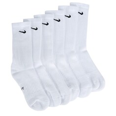 Комплект из 6 детских молодежных носков с мягкой подкладкой средней длины Nike, белый