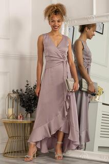 Платье макси Kyleigh с оборками по подолу Jolie Moi, фиолетовый