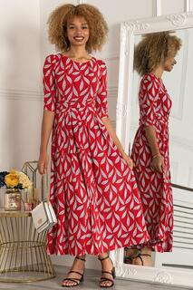 Платье макси Sienna с рукавами 3/4 Jolie Moi, красный