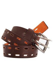 1,50-дюймовый простой кожаный ремень с двойной пряжкой Forest Belts, коричневый