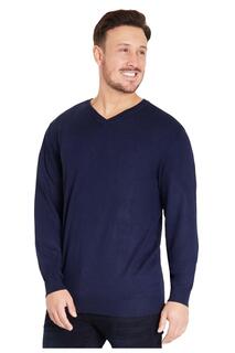 Пуловер с V-образным вырезом CityComfort, темно-синий
