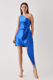 Мини-платье Debut London из твила с драпировкой Debenhams, синий
