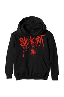 Пуловер с капюшоном и брызгами крови Slipknot, черный