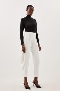 Компактные эластичные брюки прямого кроя на заказ Karen Millen, белый