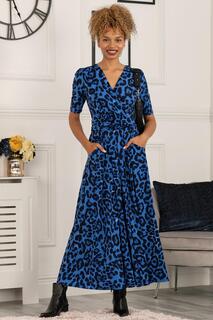 Платье макси из джерси с принтом Elisha Jolie Moi, синий