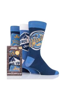 3 пары носков в подарочной упаковке с логотипом Jeep, синий