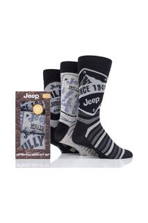 3 пары носков в подарочной упаковке с логотипом Jeep, черный
