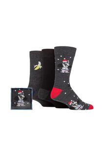 3 пары носков в подарочной упаковке Winter Wonderland Christmas Cube SOCKSHOP Wild Feet, черный