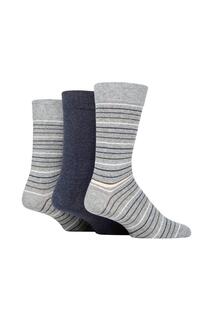 3 пары носков из 100% переработанного хлопка с несколькими полосками SOCKSHOP TORE, серый