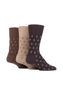 3 пары носков с узором Argyle и в полоску SOCKSHOP Gentle Grip, коричневый