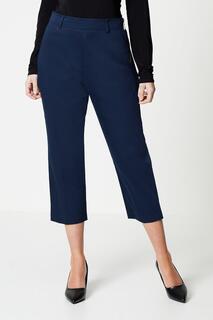 Укороченные эластичные брюки Petite с боковой молнией Wallis, темно-синий