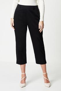 Укороченные эластичные брюки Petite с боковой молнией Wallis, черный