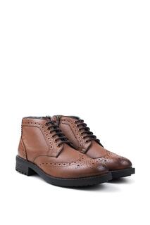 Ботинки-броги на молнии и кружеве Redfoot shoes, коричневый