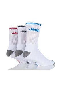 3 пары хлопковых спортивных носков с мягкой подкладкой Jeep, белый