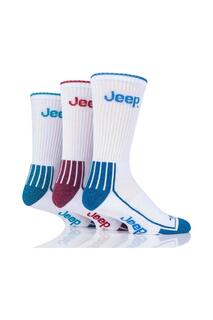 3 пары хлопковых спортивных носков с мягкой подкладкой Jeep, белый