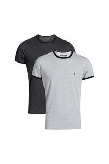 Комплект из 2 футболок Ringer из хлопковой смеси French Connection, серый
