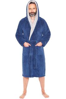 Пушистый флисовый халат Just Essentials, синий
