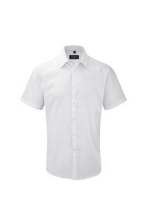 Рабочая рубашка с коротким рукавом с узором «елочка» Russell, белый