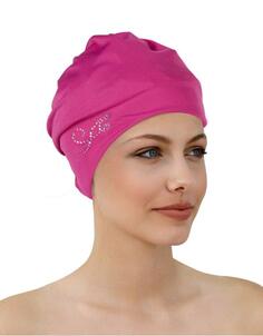 Шапочка для плавания из ткани с аппликацией Fashy, розовый