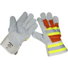6 пар светоотражающих рукавиц для монтажников — двухцветная подложка — светоотражающие ленты Loops, мультиколор
