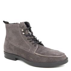 Замшевые кожаные ботинки Ealing на молнии на шнуровке HX London, серый