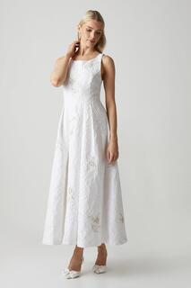 Украшенное жаккардовое свадебное платье премиум-класса с крестом на спине Coast, белый
