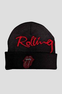 Украшенная шапка-бини с язычком Rolling Stones, черный