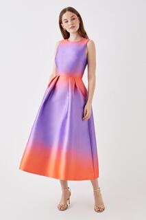 Расклешенное платье из твила с эффектом омбре Debut London Debenhams, фиолетовый