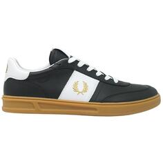 B400 Черные кожаные кроссовки Fred Perry, черный