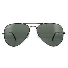 Aviator Черные зеленые поляризованные солнцезащитные очки Aviator 3025 Ray-Ban, черный