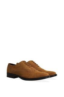 Замшевые оксфорды-броги Redfoot shoes, коричневый