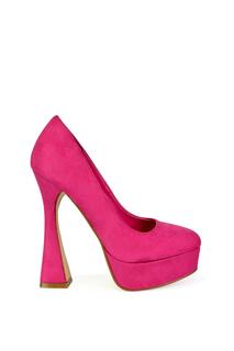 Расклешенные туфли-лодочки на высоком каблуке на платформе и изогнутой шпильке &apos;Karlie&apos; XY London, розовый