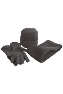 Зимняя шапка, перчатки и утеплитель для шеи Active из флиса Result, серый