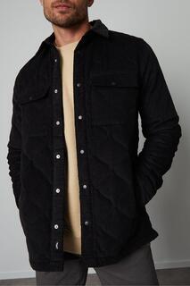 Вельветовая рубашка Shearer со стеганой подкладкой Threadbare, черный
