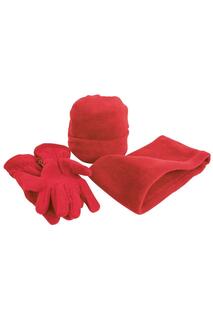 Зимняя шапка, перчатки и утеплитель для шеи Active из флиса Result, красный