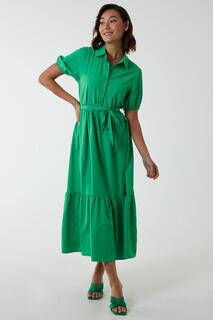 Многоярусное платье макси с поясом Blue Vanilla, зеленый
