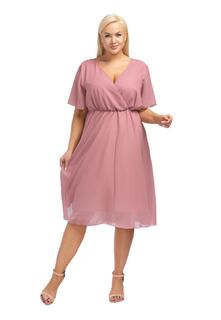 Шифоновое обрезанное платье Denisa Karko, розовый