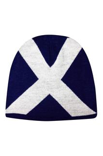 Зимняя шапка-бини с крестовым дизайном Scotland, темно-синий