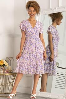 Многоярусное платье миди Gabrielle Jolie Moi, фиолетовый