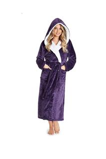 Роскошный супермягкий халат с капюшоном CityComfort, фиолетовый